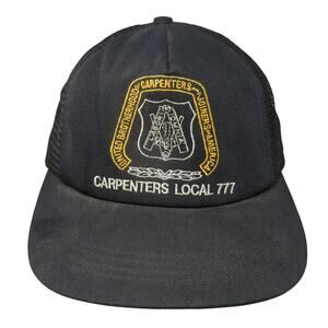 Carpenters Local 777 Snapback Trucker Hat Black One Size Adjustable Unite
